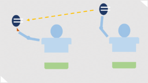 ボレーの上から下