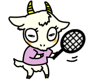 華麗なボレーを決めるわよ_テニスのゆるかわいいイラストフリー素材を無料配布中｜やぎやぎ拡散計画