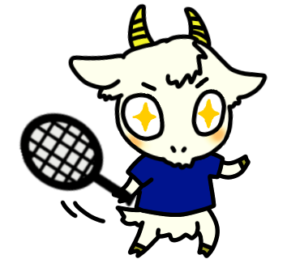 ストロークうひょ～_テニスのゆるかわいいイラストフリー素材を無料配布中｜やぎやぎ拡散計画