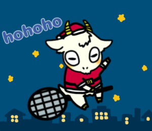 クリスマスに訪れるサンタさん_テニスのゆるかわいいイラストフリー素材を無料配布中｜やぎやぎ拡散計画