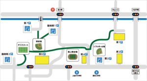 上柚木公園テニスコートの駐車場